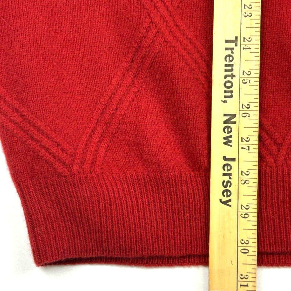 Jos. A. Bank Mens XXL Red Lambswool Blend V-Neck Cable Knit Sweater NWT - Picture 5 of 8